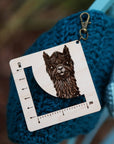Alpaca Fiber Arts Swatch Ruler, Maple & Bronze Clasp