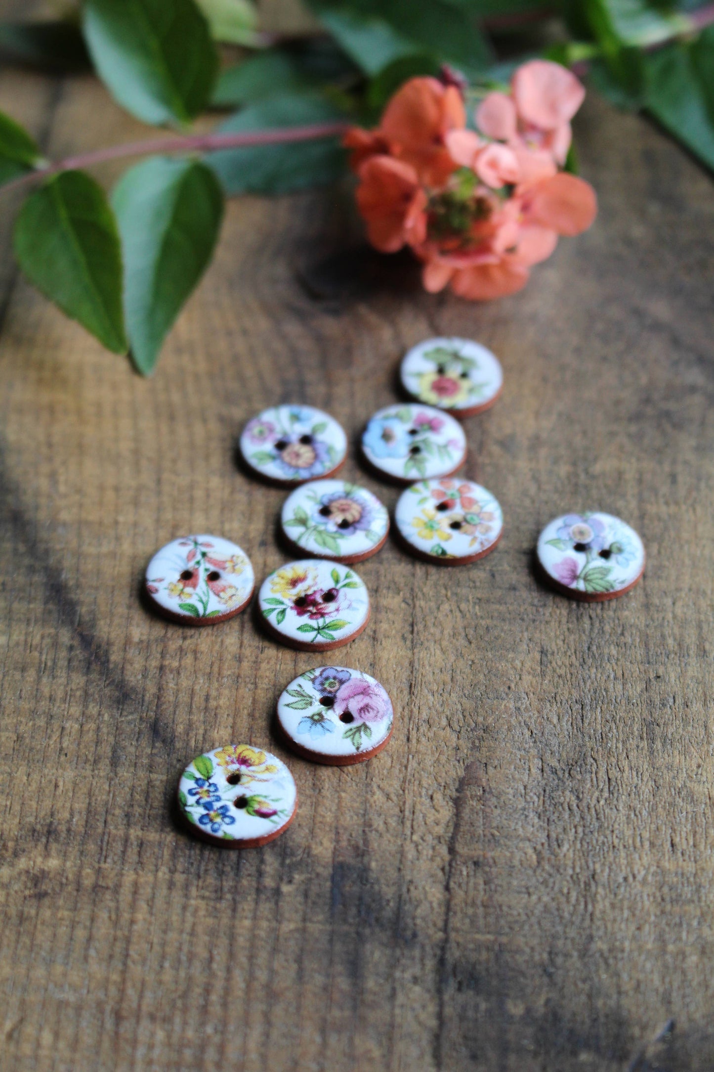Handmade Wildflower Mini Ceramic Buttons