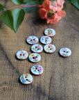 Handmade Wildflower Mini Ceramic Buttons