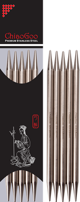 ChiaoGoo Premium Stainless 6" Double Point Needles - 6006