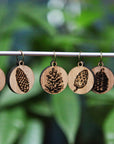 Knitting Stitch Markers - Walnut - Set of 6 - Pine Cones