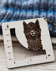 Alpaca Fiber Arts Swatch Ruler, Maple & Bronze Clasp