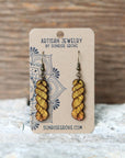 Yarn Hank Earrings - Mixed Colors/Wood for Fiber Enthusiasts