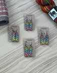 Sunrise Grove - Yarn Hank Earrings - Mixed Colors/Wood for Fiber Enthusiasts