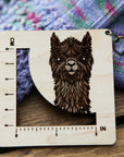 Alpaca Fiber Arts Swatch Ruler, Maple & Bronze Clasp