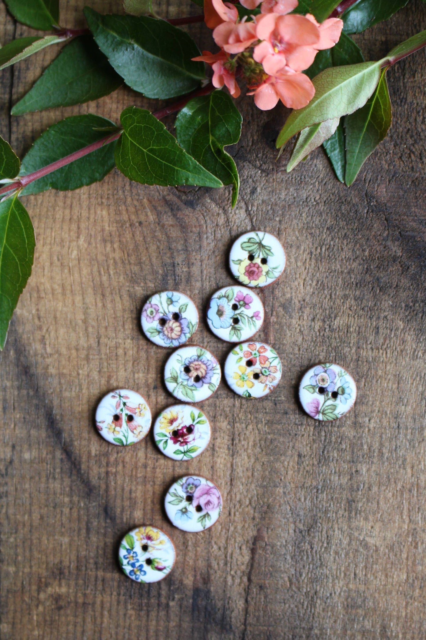 Handmade Wildflower Mini Ceramic Buttons