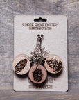Knitting Stitch Markers - Walnut - Set of 6 - Pine Cones