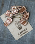 Cherry Wood Coffee Cup Stitch Markers for Knitting, Set of 6