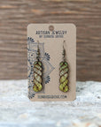 Yarn Hank Earrings - Mixed Colors/Wood for Fiber Enthusiasts