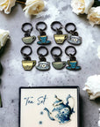 Tea set knitting stitch markers