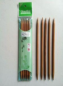 ChiaoGoo 6" Dark Bamboo Double Point Needles