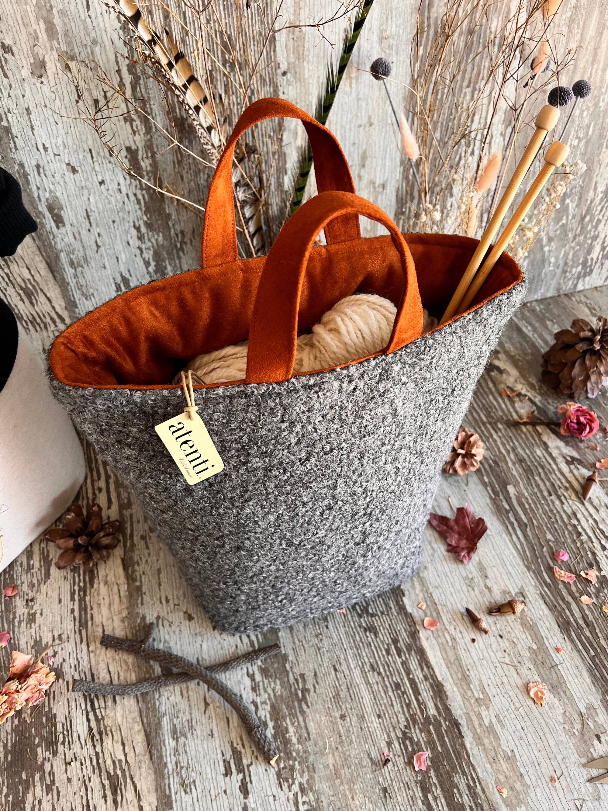 Atenti - The Charlie Hope Basket - Knitting and Crochet Project Bag