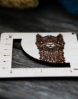Alpaca Fiber Arts Swatch Ruler, Maple & Bronze Clasp