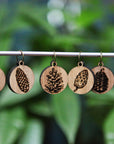 Knitting Stitch Markers - Walnut - Set of 6 - Pine Cones