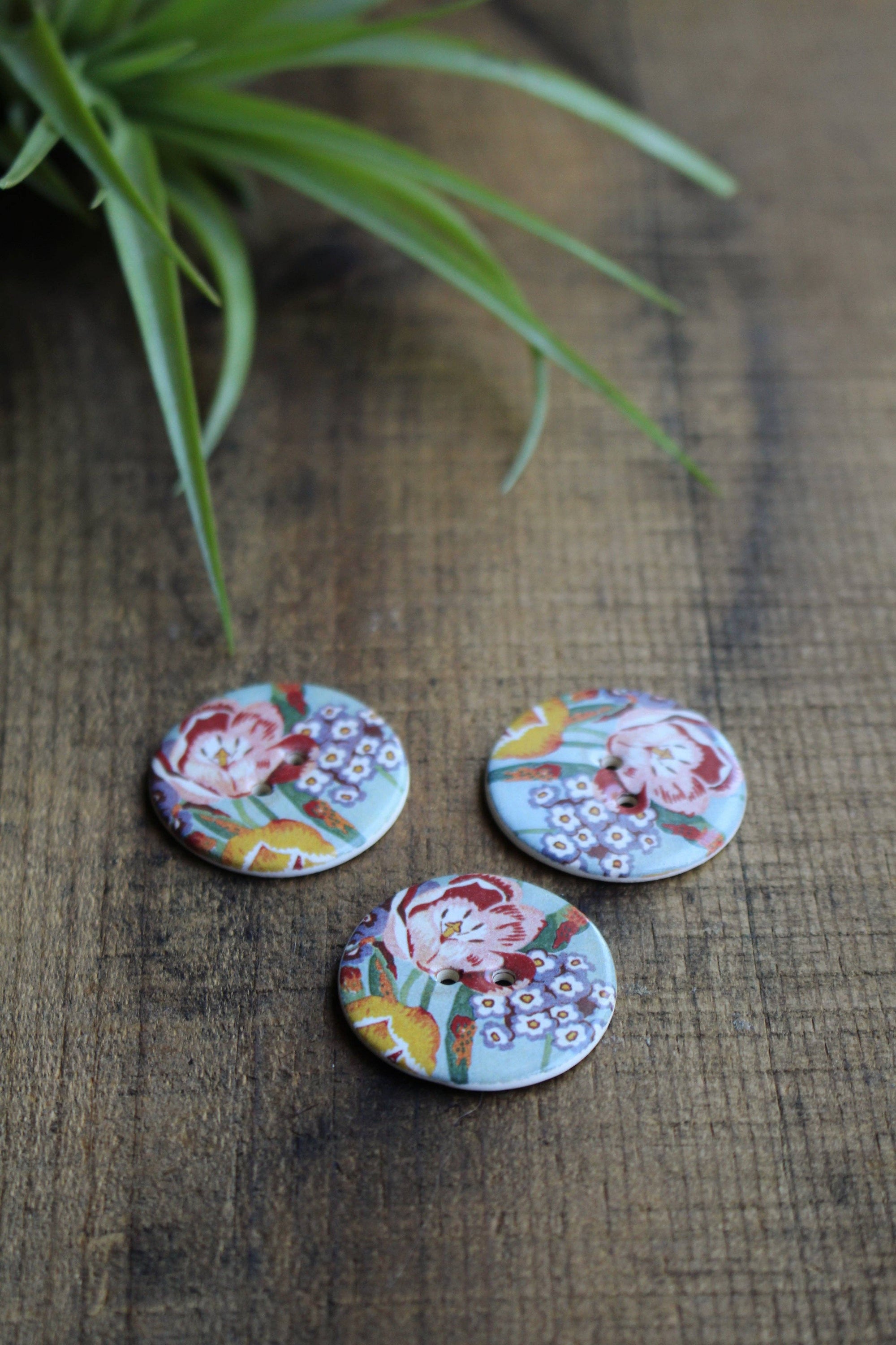 Vintage Florals Ceramic Buttons