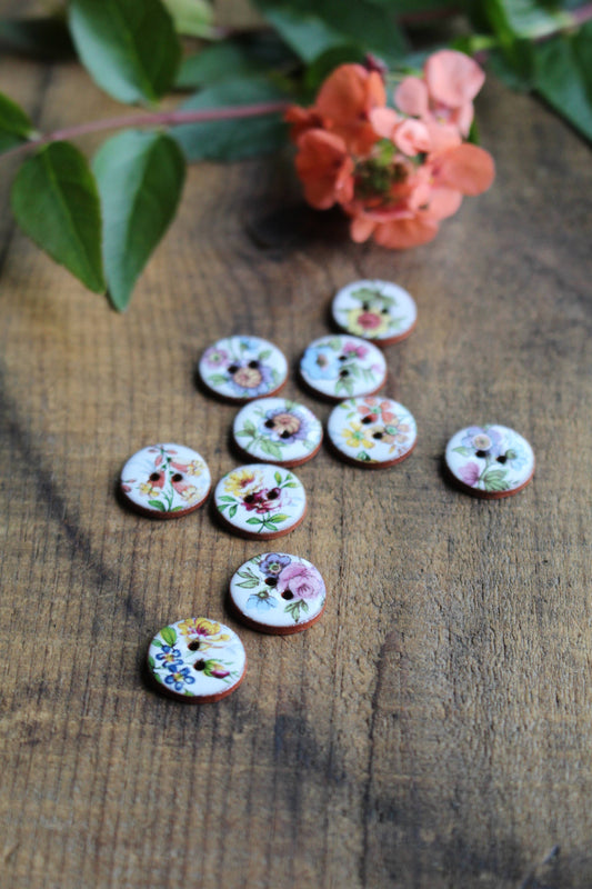 Handmade Wildflower Mini Ceramic Buttons