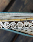 Maple Wood Knitting Stitch Markers Books & Coffee Set of 6