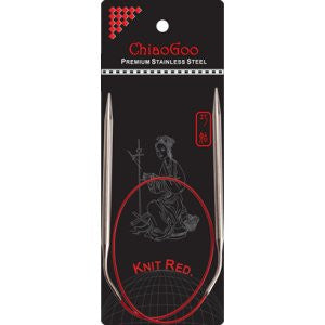 ChiaoGoo Regular - SS Knit Red - 16" Circular - 6016