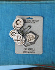 Maple Wood Knitting Stitch Markers Books & Coffee Set of 6