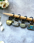 Tea set knitting stitch markers
