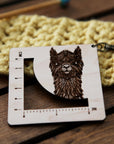Alpaca Fiber Arts Swatch Ruler, Maple & Bronze Clasp