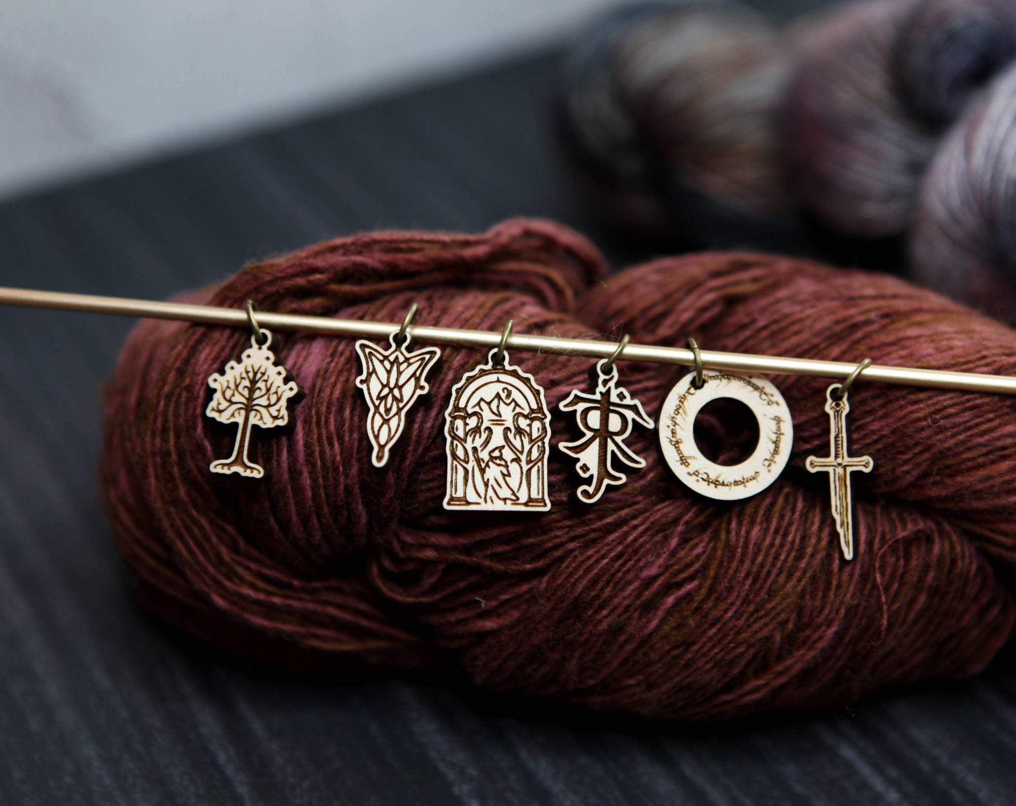 LOTR Tolkien Knitting Stitch Markers Set of 6