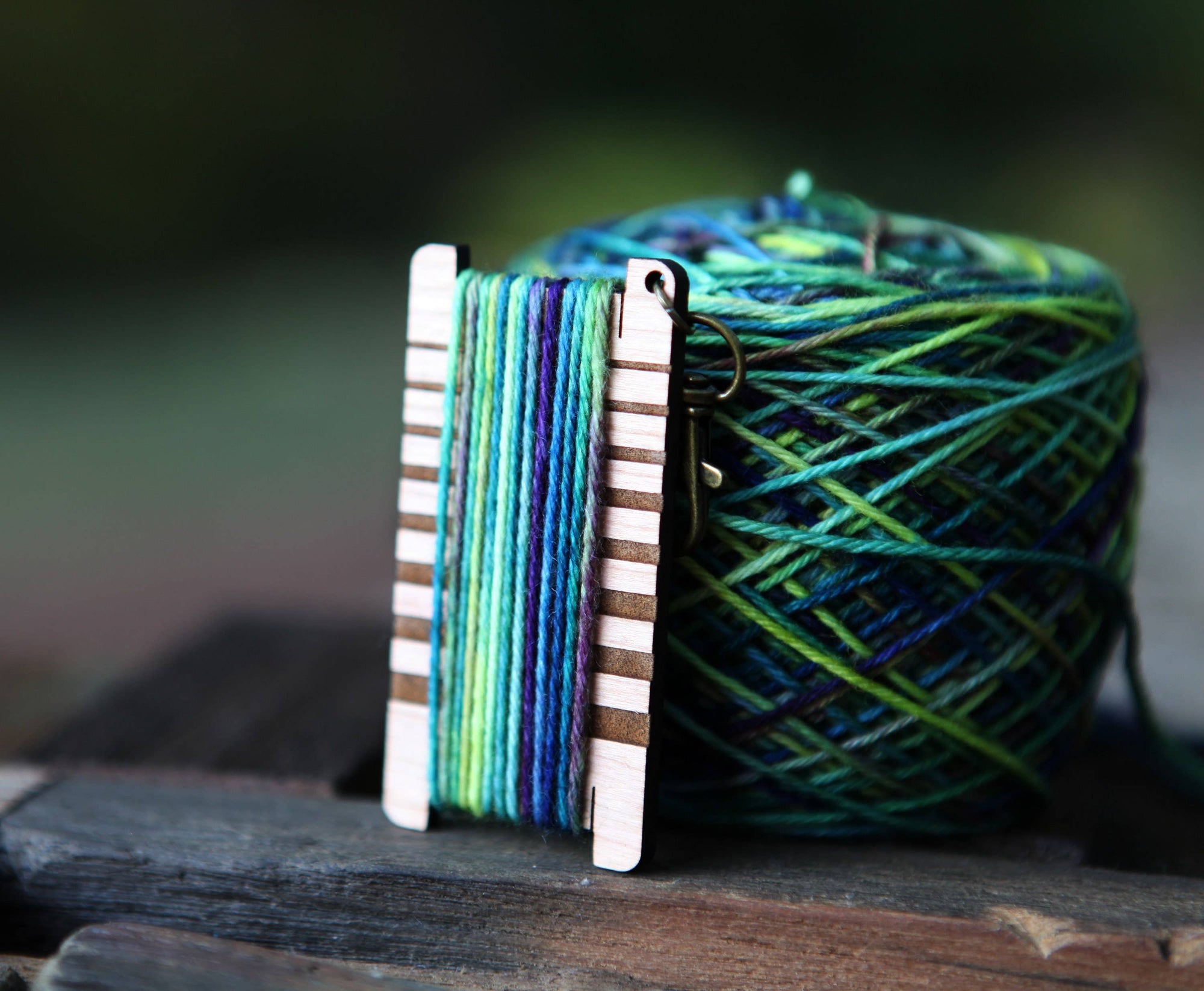 Owl WPI Gauge with Floral Spinners in Cherry Wood