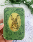 Bunny notions tin, stitch marker tin