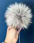 Silver Grey Detachable Pom Pom