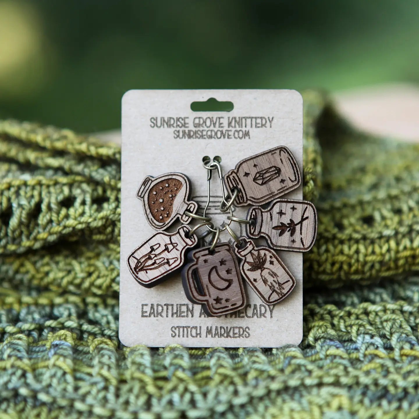 Sunrise Grove Wooden Stitch Markers (Set of 6)
