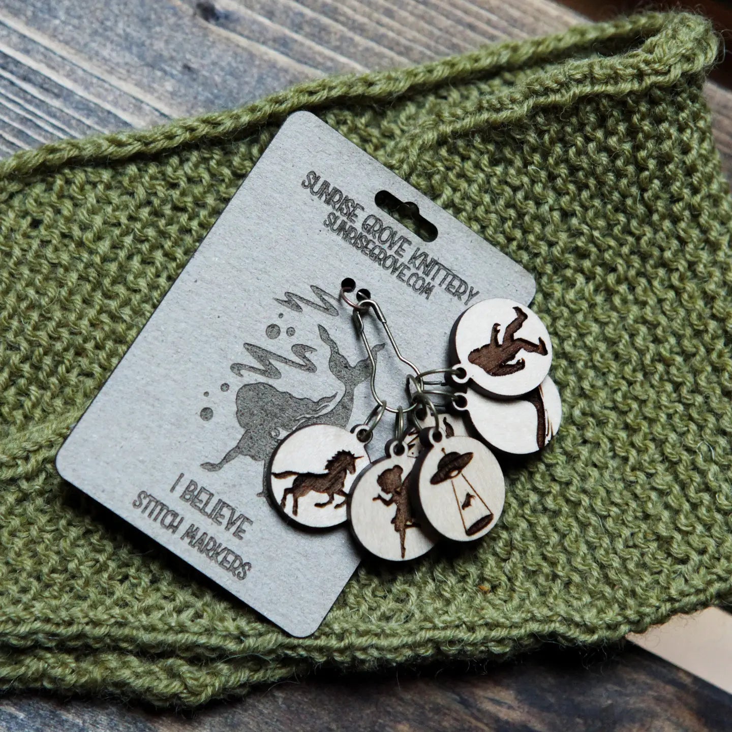 Sunrise Grove Wooden Stitch Markers (Set of 6)