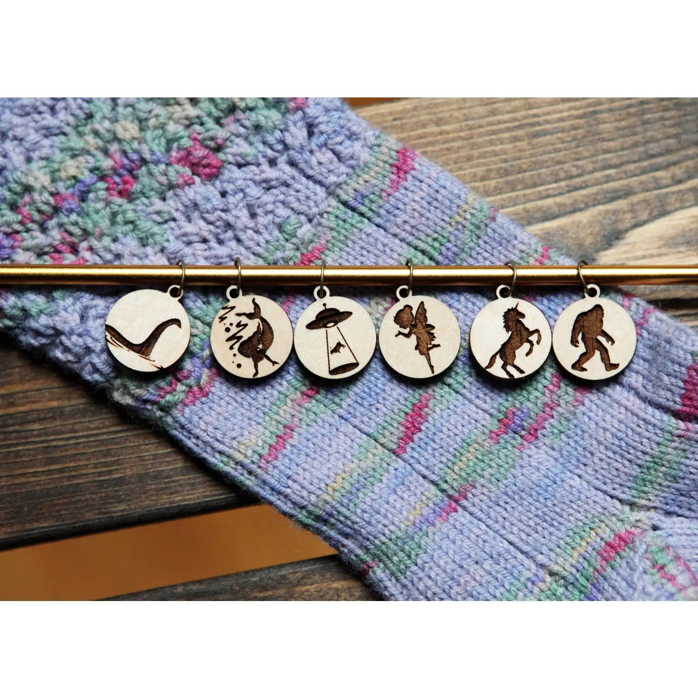 Sunrise Grove Wooden Stitch Markers (Set of 6)