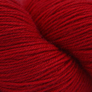 A swatch of red Cascade Heritage yarn.