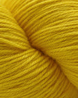 A swatch of yellow Cascade Heritage yarn.