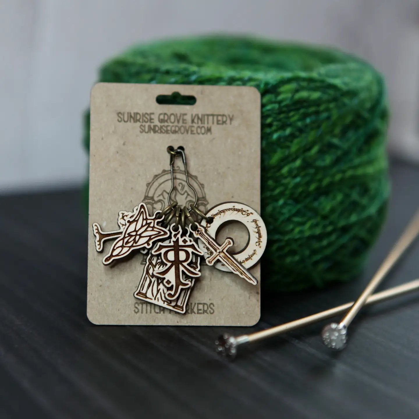 Sunrise Grove Wooden Stitch Markers (Set of 6)