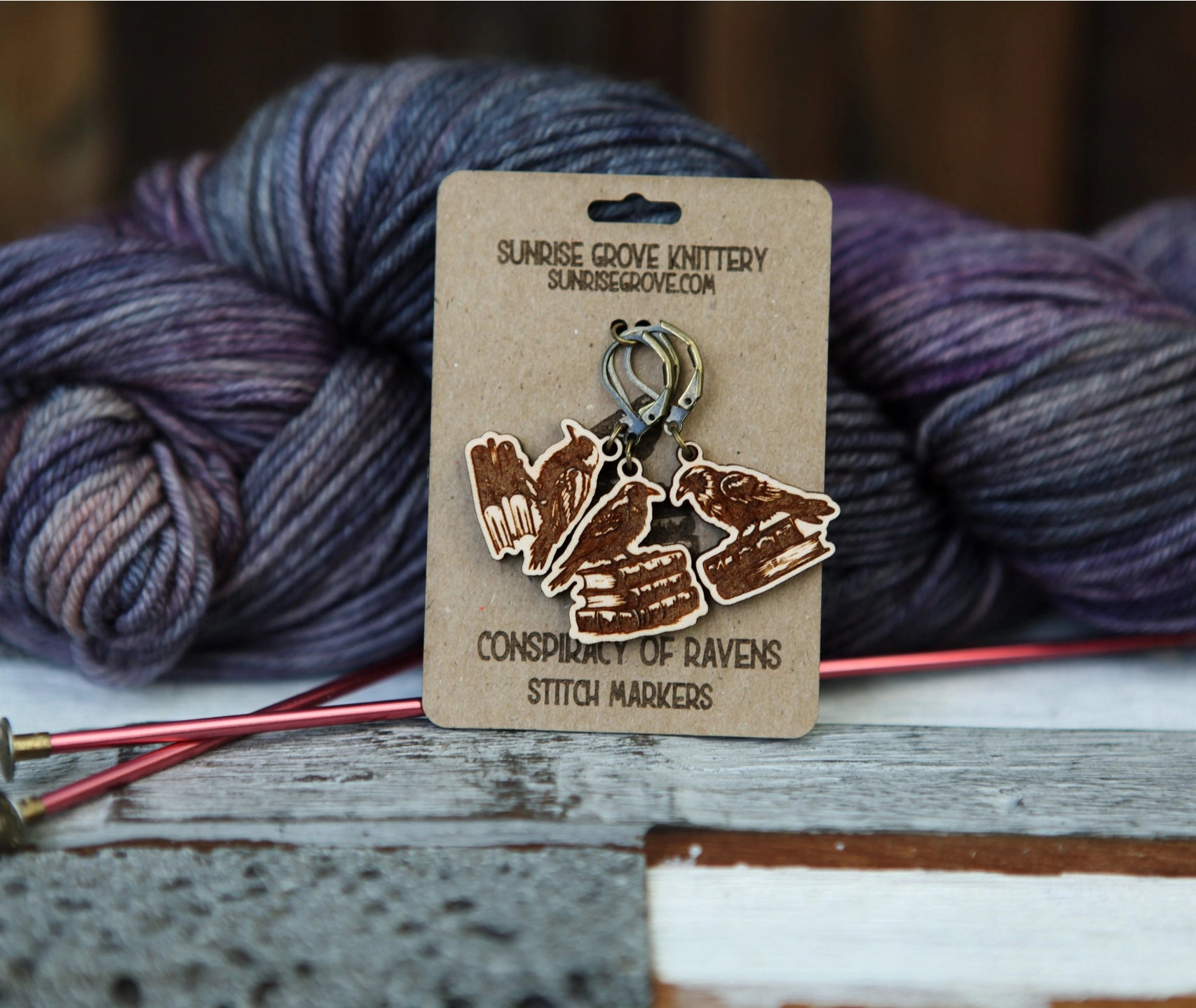 Sunrise Grove Wooden Progress Keepers/ Crochet Markers (Set of 3)