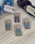 Sunrise Grove - Yarn Hank Earrings - Mixed Colors/Wood for Fiber Enthusiasts