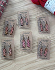 Sunrise Grove - Yarn Hank Earrings - Mixed Colors/Wood for Fiber Enthusiasts