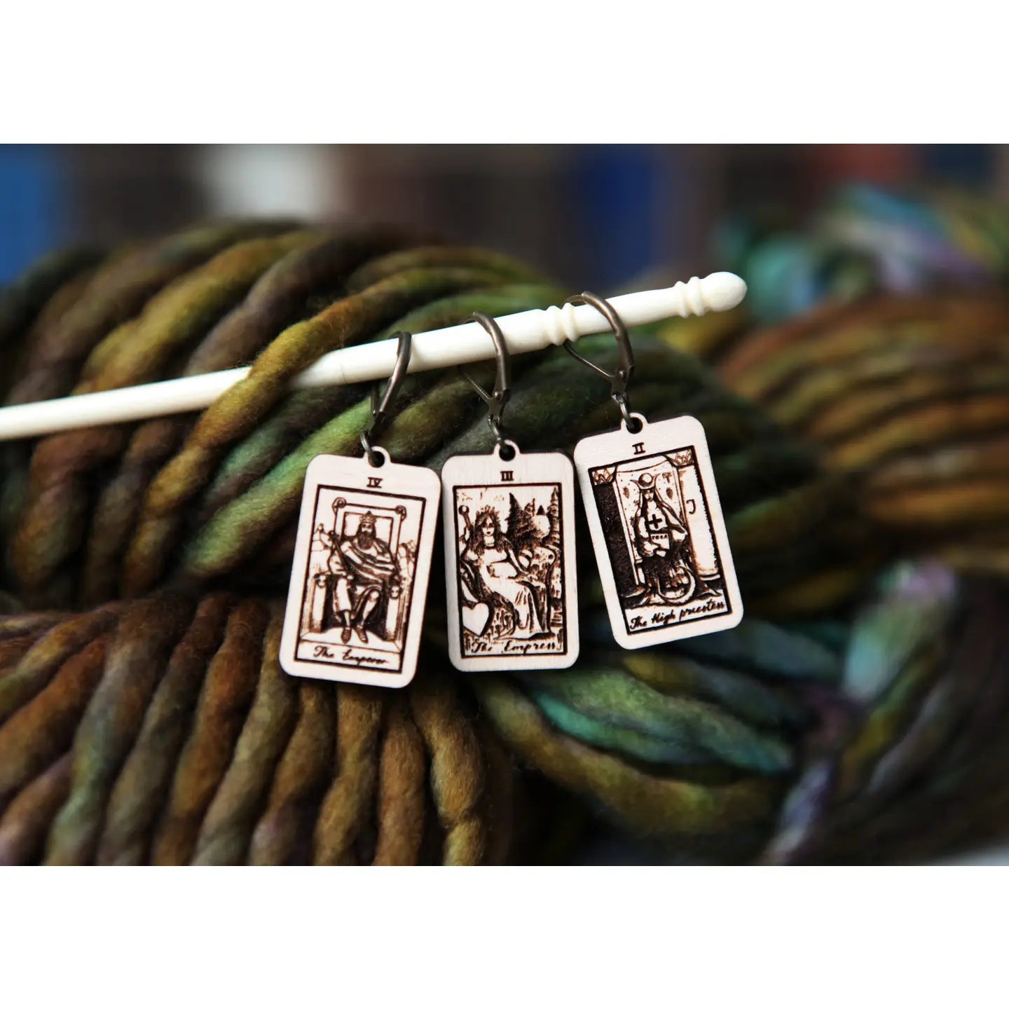 Sunrise Grove Wooden Progress Keepers/ Crochet Markers (Set of 3)