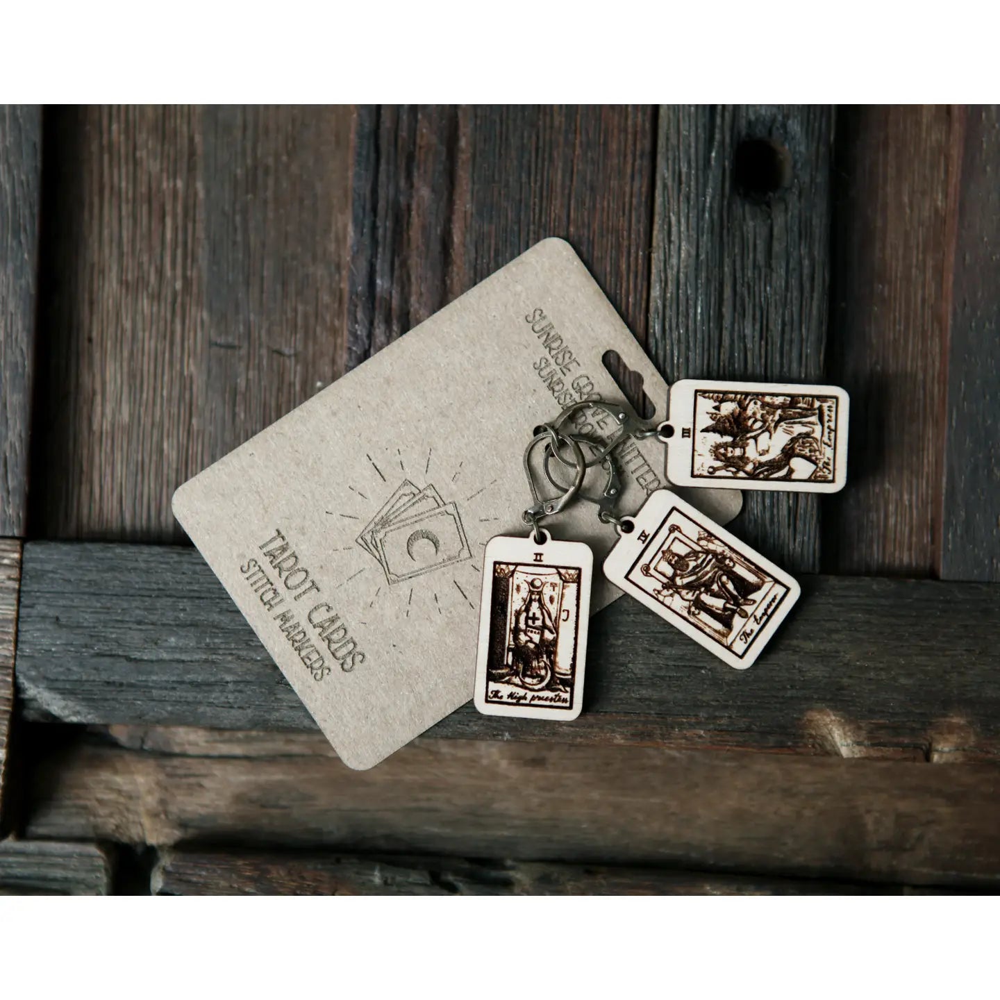 Sunrise Grove Wooden Progress Keepers/ Crochet Markers (Set of 3)