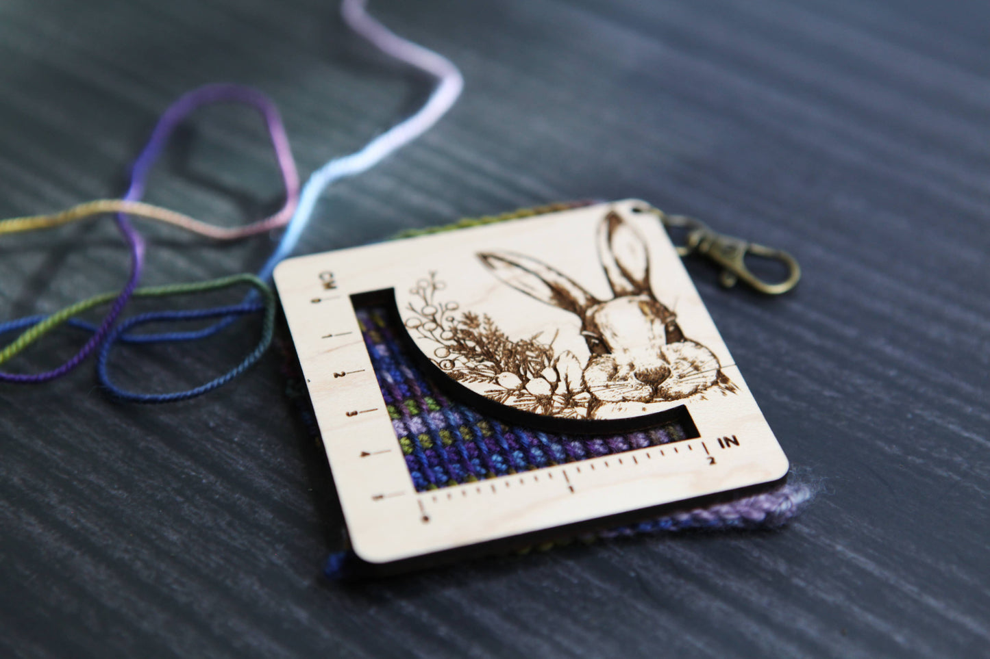Forest Rabbit Fiber Arts Swatch Ruler, Maple & Bronze Clasp