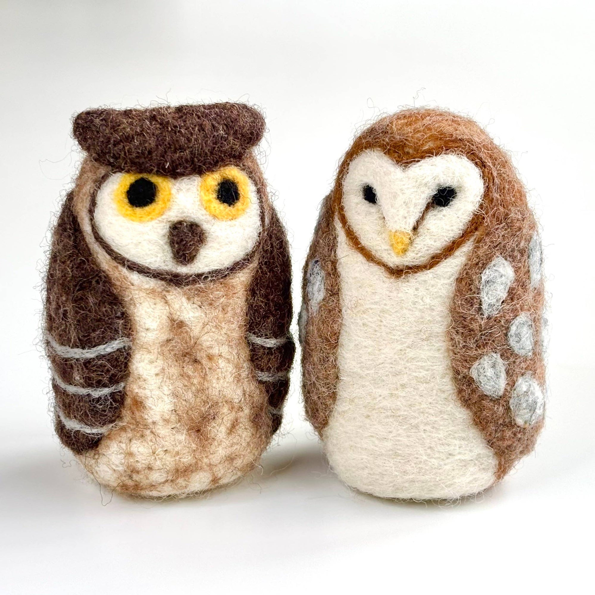 Great Horned and Barn Owls Needle Felting Kit