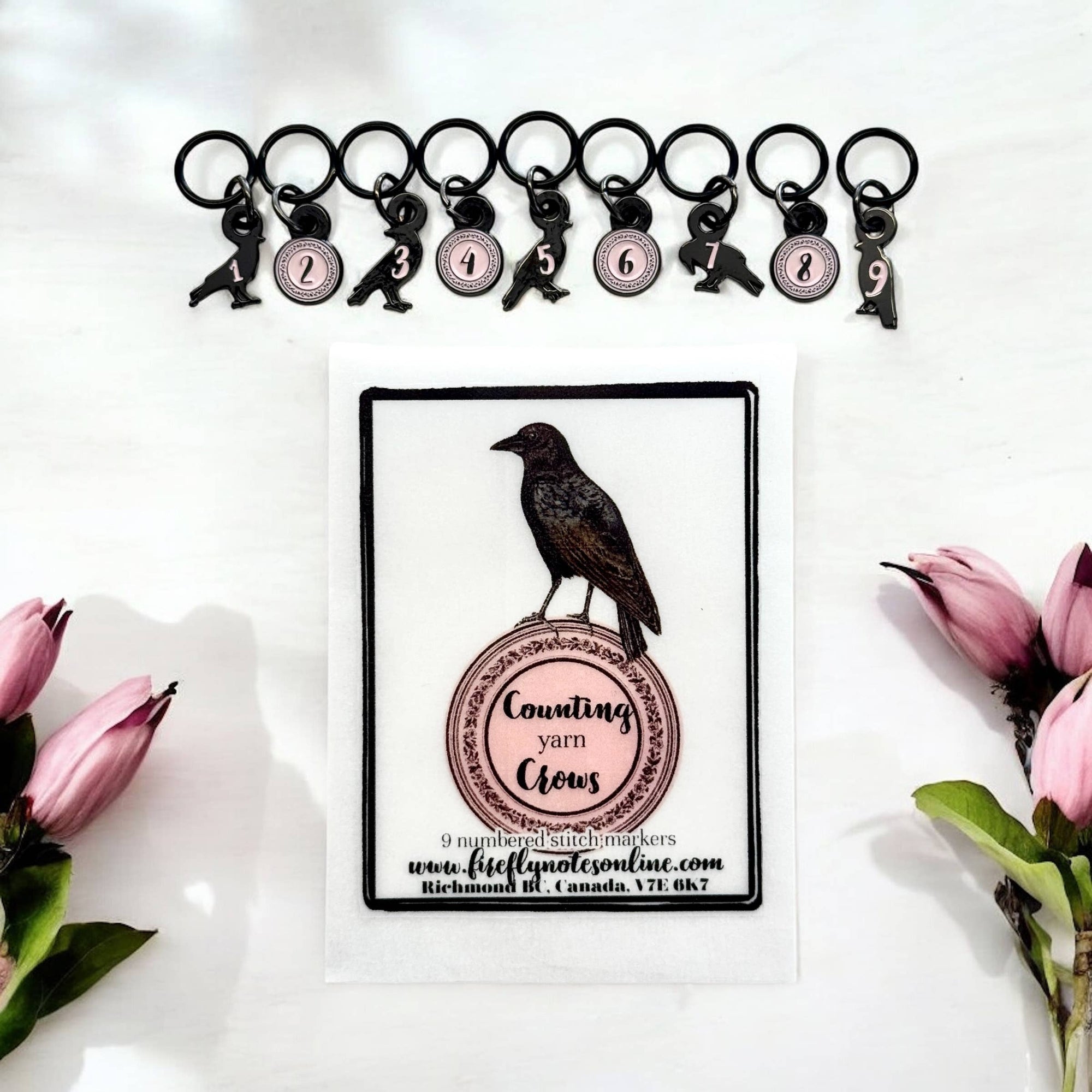 Firefly Notes - Counting (Yarn) Crows Stitch Marker Set
