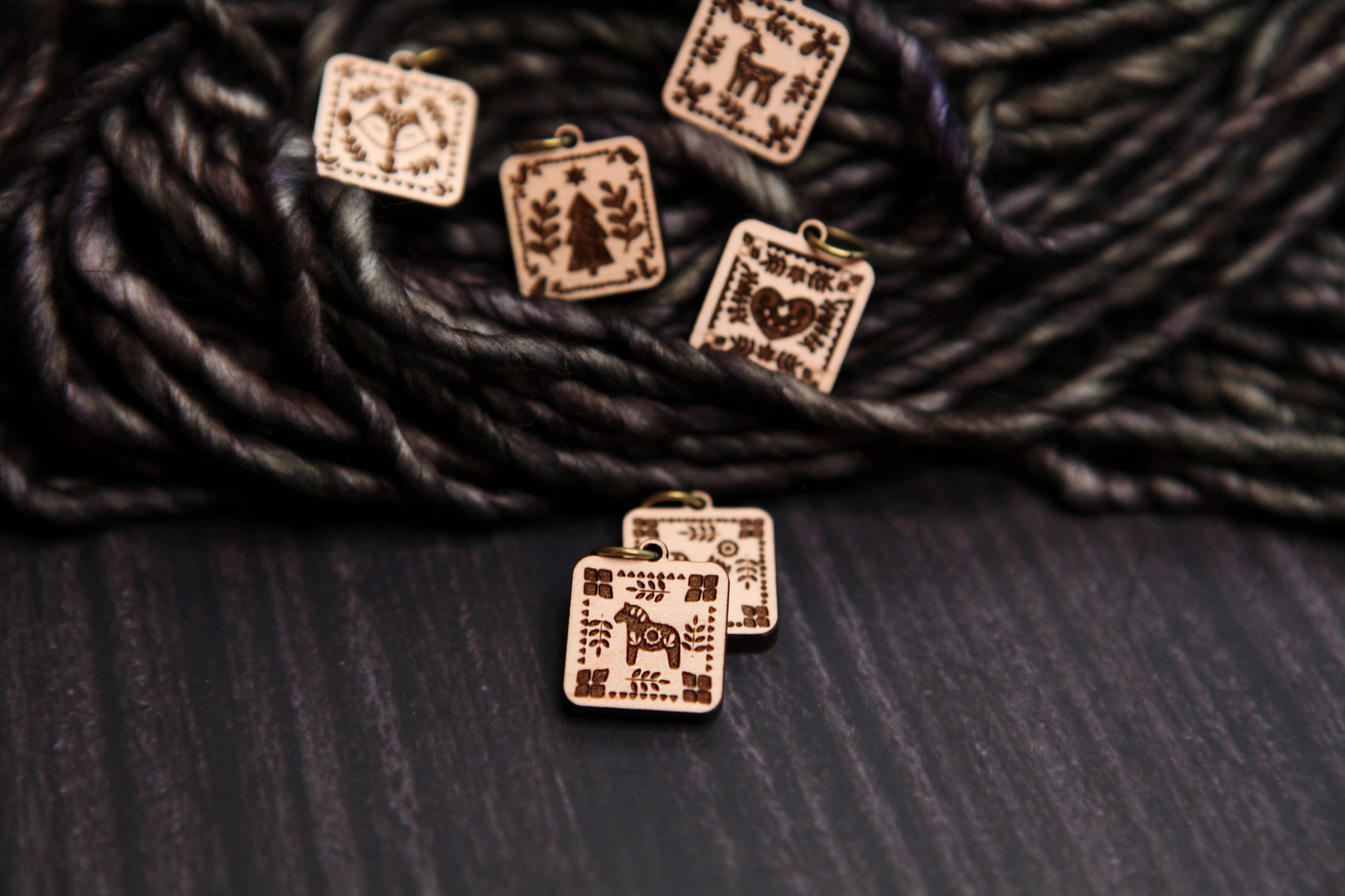 Scandinavian Stitch Markers, Nordic knitting block pattern