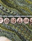 Summit Trail Hiking Stitch Markers Cherry Wood - 6 Pack