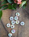 Handmade Wildflower Mini Ceramic Buttons