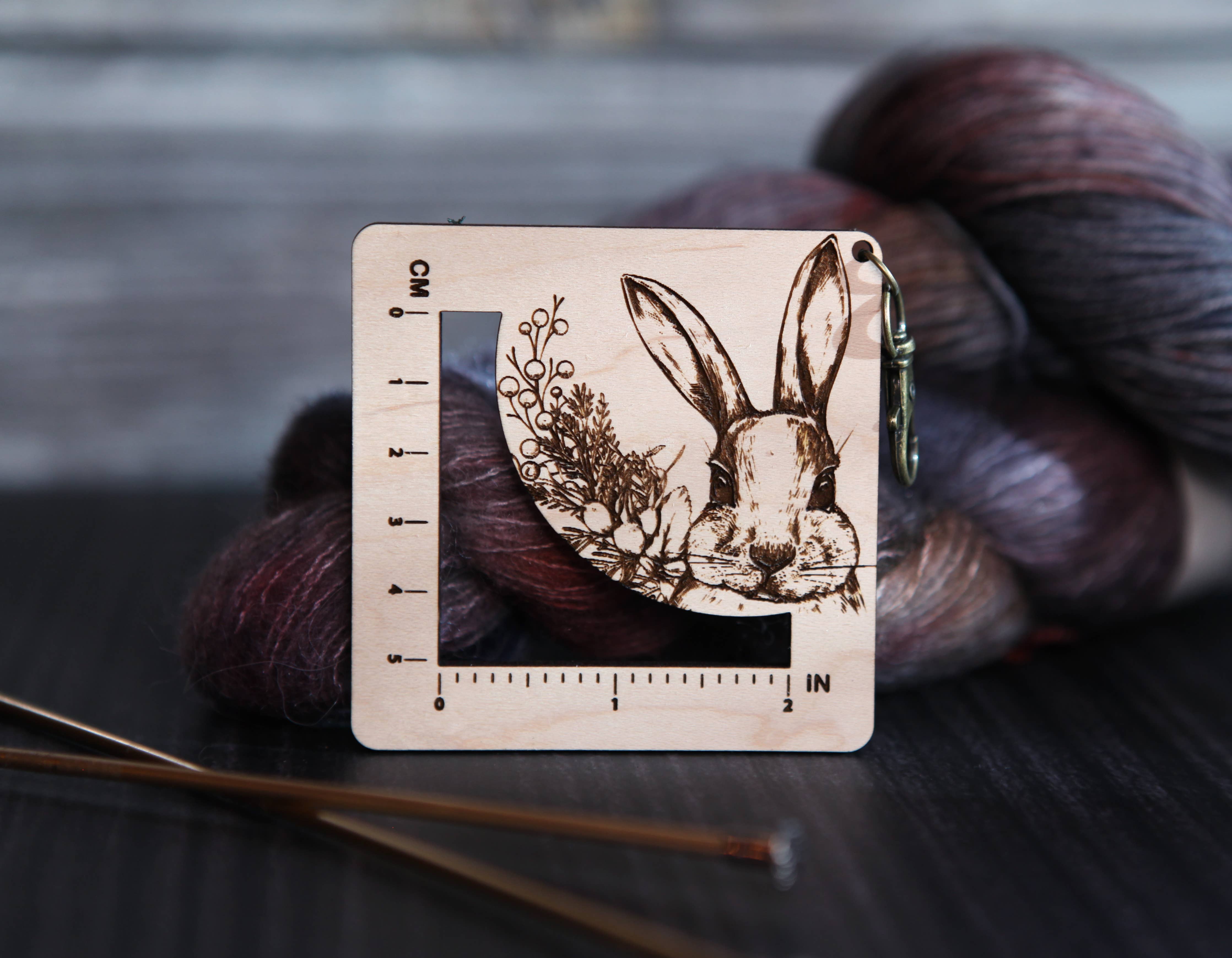 Forest Rabbit Fiber Arts Swatch Ruler, Maple & Bronze Clasp – Sugar ...
