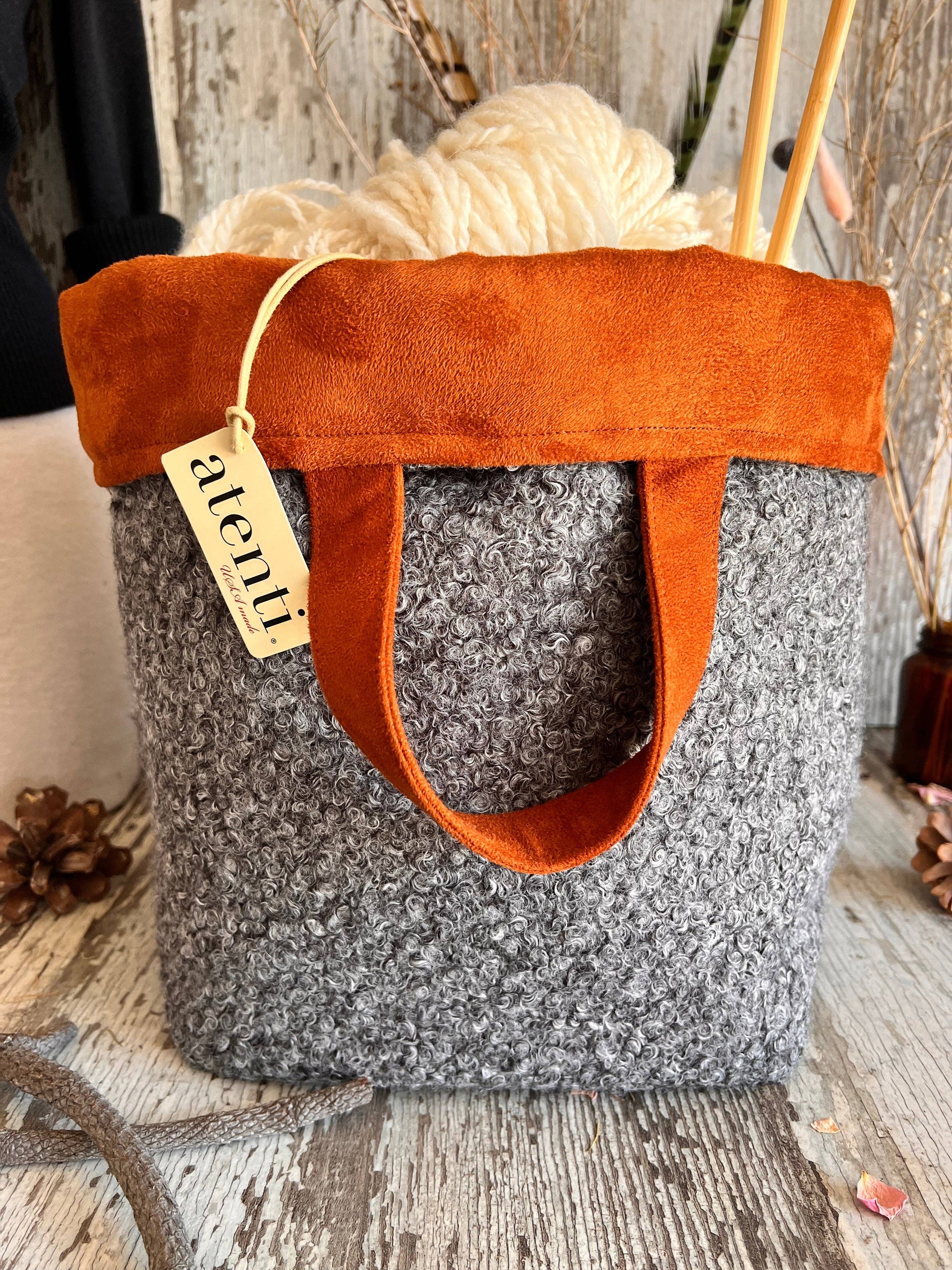 Atenti - The Charlie Hope Basket - Knitting and Crochet Project Bag