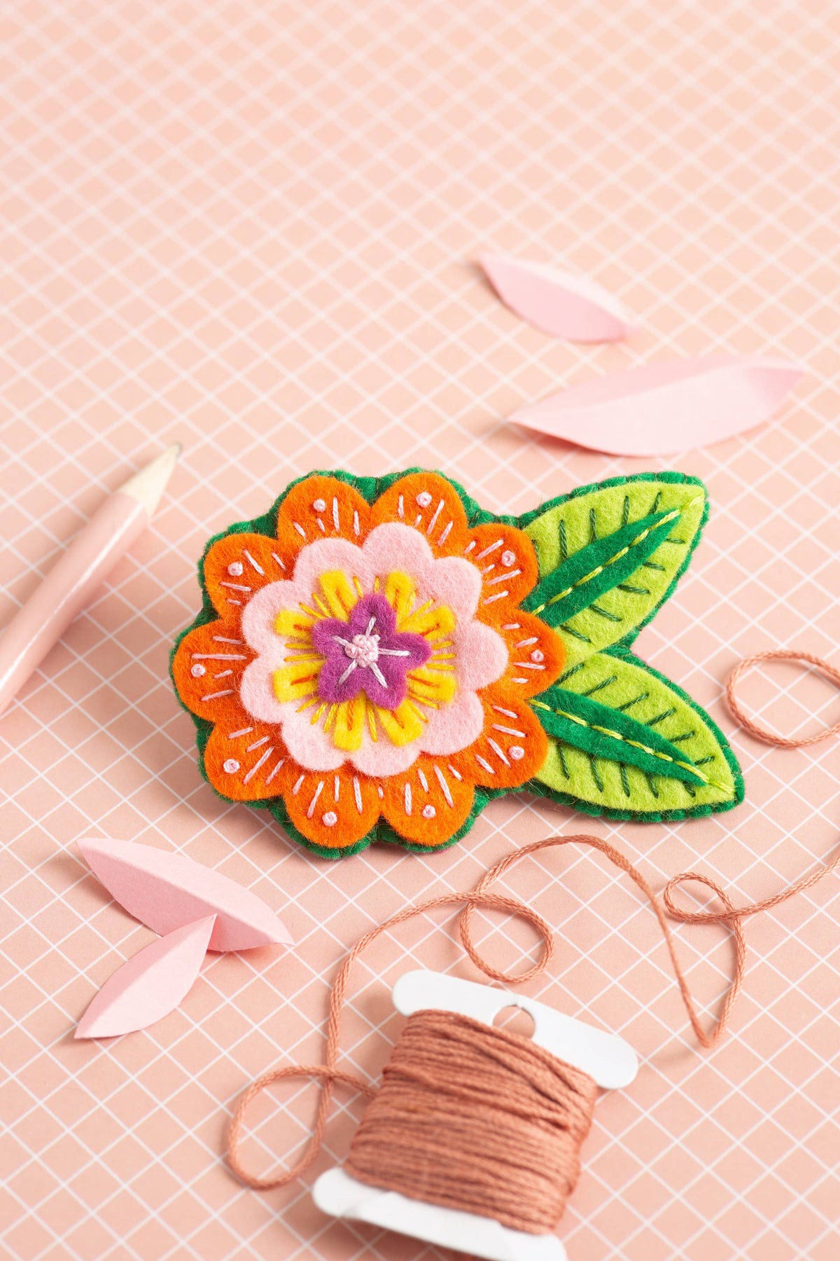 Hawthorn Handmade Felt Craft Brooch Kit | Beginner Craft Kit