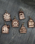 Cherry Wood Fairy & Gnome Door Stitch Markers, Set of 6